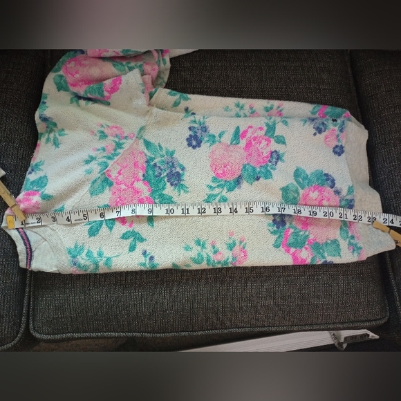 American Eagle Outfitters Sweater Womens Large Beige Floral Crew Neck Pullover - Picture 9 of 9